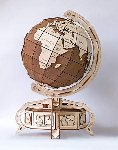 Wooden City WRE202 Globe Brun, Contreplaqué de Bouleau, 50,5 x 32 x 32 cm