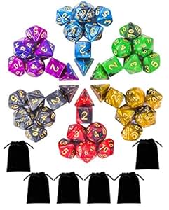 Set Di 7 Dadi Polidrici D&amp;D - Dadi Da Gioco In Acrilico Con