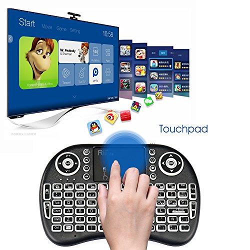 Rii mini i8s Mini teclado Inal  mbrico  Layout Espa  ol  - 2 4GHz Mini Teclado retroiluminado ergon  mico con doble rat  n touchpad para Smart TV  Mini PC Android  Pad  Andriod   Google TV Box  Raspberry PI