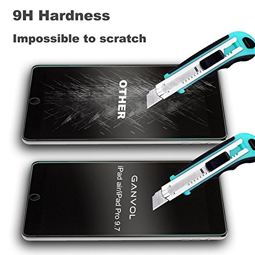 Ganvol Panzerglasfolie Apple iPad Pro 9.7 / iPad Air 2/ iPad Air 1 Panzerfolie Hartglas 0.33mm 2.5D, 1 Pack - 2