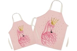 EYANDS Eyand Parent and Child Apron for Cooking - Super Cute Pattern Cotton and Linen Kitchen Apron for Mom Kids, Cooking Painting Gardening Apron