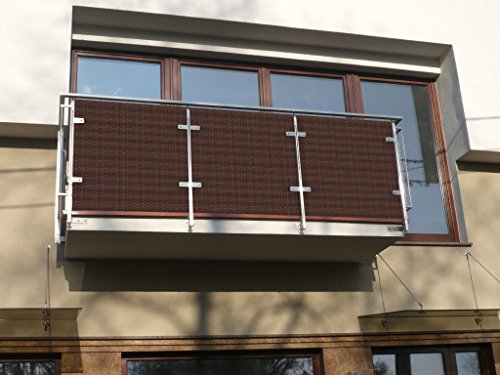Mayaadi-Home Rattan Balkon und Terrassen-Sichtschutz inkl. Kabelbinder für eine einfache Montage, 100cm breit Anthrazit (Meterware) - 8