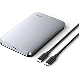 UGREEN 2.5" Hard Drive Enclosure, USB C 3.1 Gen2 External Caddy for SATA HDD SSD, 6Gbps UASP Thunderbolt 3 Case Reader Compat