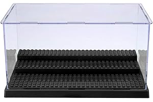 Guanan - Espositore per minifigure, trasparente, antipolvere, in acrilico, per minifigure, mattoni e mattoni, scatola per espositori, vetrina antipolvere in plexiglas (nero)