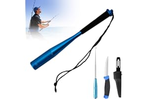 HOVCEH 3 Sets Fishing Fischtöter, Edelstähle Hakenlöser und Angelmesser mit Scheide, Fischtöter aus Aluminium, Fischer Zubehör Für Outdoor Karpfen Forellenangeln