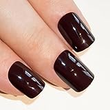 Bling Art False Nails French Manicure Burgundy Red 24 Full Cover Medium Tips UK