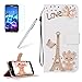 Produktbild Girlyard für Asus Zenfone 2 Laser ZE601KL Diamant Turm Schmetterling Bär Love Lederhülle, Bling Glitzer DIY Crystal Schutzhülle Luxus Premium PU Flip Case mit Lanyard Strap Standfunktion Kartenfach Magnetverschluss Etui für Asus ZenFone 2 Laser ZE601KL (6.0 Zoll)