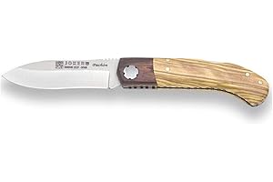 Joker Navaja deportiva Pachón NO98, hoja de 8 cm SANDVICK 12C27, mango de olivo con virola palisandro, herramienta de pesca, caza, camping y senderismo