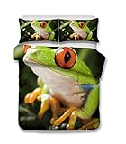 helengili Rana Patrón Realista 3D Ropa de Cama Juego de Funda nórdica Cama Hoja # 2, 100%...