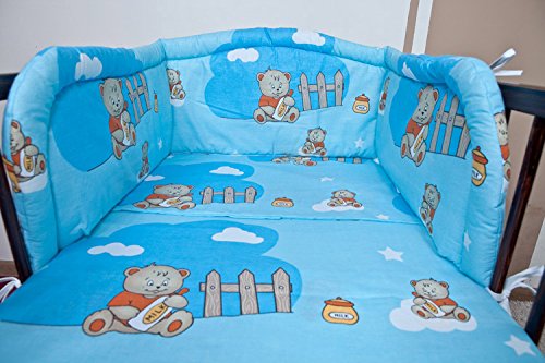 3 Piece Nursery Baby Bedding Set Including Bumper, Pillowcase and Quilt Cover, Over 35 Designs In All sizes From Small Cots to Large Cot Beds
