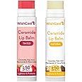 WishCare Tinted & Untinted Ceramide Lip Balm for Dark Lips with SPF 50 & Kojic Acid (5gm + 5gm),Assorted