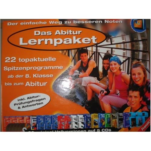 [PDF] Download Das Abitur Lernpaket 22 topaktuelle Spitzenprogramme ab der 8.Klase bis zum Abitur [inklusive Abitur-Prüfungsfragen und Antworten - 22 original Vollversionen auf 5 CD`s] (Der einfache Weg zu beseren Noten) Kostenlos