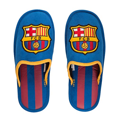 Pantuflas FC Barcelona Fan Licencia Oficial Azul  Granate, Hombre, Bleu - Grenat, EU 44