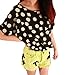 TOPTIE Women's Short Sleeve Chiffon Top T-shirt Blouses, Various Design - Stripe,M