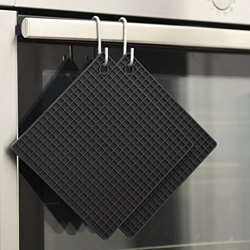 Coastee Premium Topf-Untersetzer / Topflappen / Pfannenschoner aus Silikon – 4 Stück im Set – hitzebeständig, spülmaschinenfest, modernes und schlichtes Design – schwarz - 7