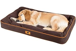 Ferplast Cuccia Ortopedica per Cani Extra Large Materassino per Cani Impermeabile e Antigraffio Cuccia Morbida Polo, 110 x 70 x h 8 CM, MARRONE