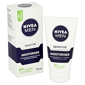 NIVEA MEN Sensitive Face Moisturiser Pack of 2 (2 x 75ml), Men's Moisturiser with Zero Percent Alcohol, Sensitive Skin… - Image 4