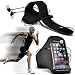 Produktbild Fone-Case (Black) Huawei P8 Lite (2017) Einstellbare Sport-Armband Fall-Abdeckung für Laufen Jogging Radfahren Gym With Premium Quality in Ear Buds Stereo Hands Free Headphones Headset with Built in Microphone Mic and On-Off Button