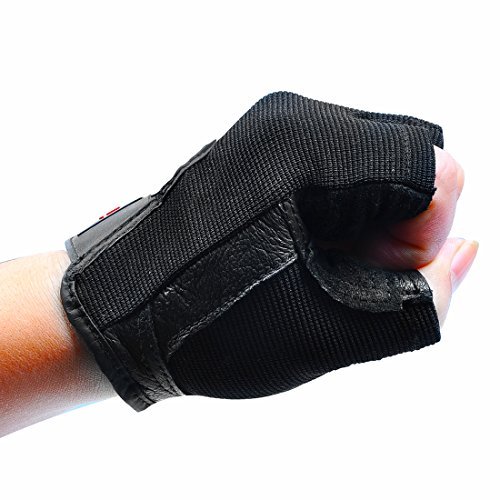 IISPORT Fitnesshandschuhe Trainingshandschuhe damen und herren für Workout Gewichtheben Bodybuilding, Schwarz, Gr. S-XL - 3