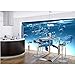 Produktbild MSyikU Seidenwandbild 3D Tapete Benutzerdefinierte Wandbild Blauer Ozean 3D Delphin TV Hintergrund Wandmalerei Foto 3D Wandmalereien Tapete Für Wände 3D,140cmx70cm
