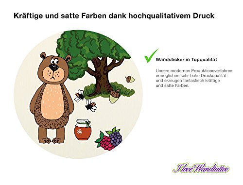 I-love-Wandtattoo WAS-10005 Wandsticker Kinderzimmer „Waldtiere“ Sticker Aufkleber Wandtattoo Wandaufkleber - 3