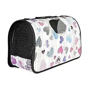 Dog Trust Small Dog Cat Carrier Breathable Barrel Printed Sling Hands Outdoor Travelling Bag for Pet Puppy (Multicolor)