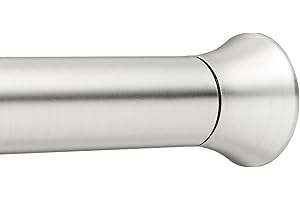 Amazon Basics Tringle de rideau de douche extensible et ajustable, nickel, 107 à 185 cm