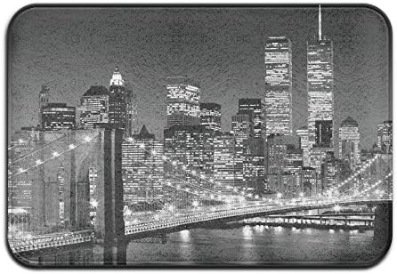 VercxyNew York Skyline Manhattan Art Doormat Anti-slip House Garden Gate Carpet Door Mat Floor Pads