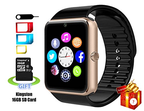Smartlife a prueba de sudor bluetooth Smart reloj teléfono YG8 con 16 GB tarjeta SD y ranura para tarjetas SIM para Android Samsung S5 S6 Nota 4 5 HTC Sony LG y iPhone 5 5S 6 6 Plus Smartphones