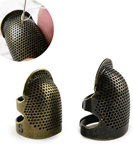 YOGAMT Metal Thimble Finger Protector，Antique Needles Partner for Withnail Household Sewing Quilting Craft Accessories DIY Sewing Tools (M)