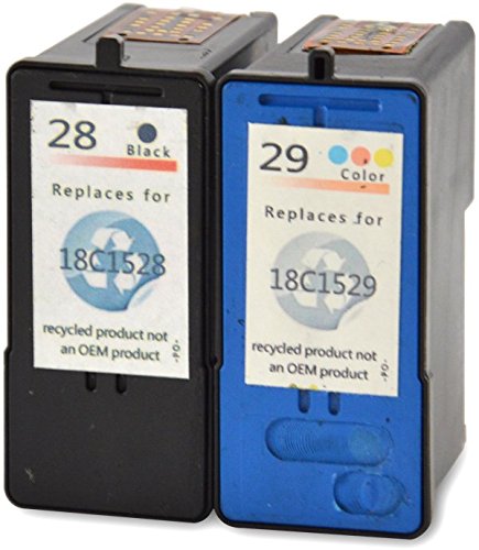 2 Druckerpatronen kompatibel für Lexmark 28 + 29 XL Black + Color - 2