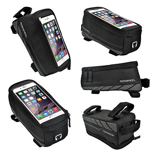 [Update Version] ieGeek Frame Bag lenkertasche Rahmentasche Fahrradtasche mit Handy-Platz für Iphone 7 7 Plus 6 Plus 6S 6 5S 5SE SAMSUNG Galaxy S7 edge S6 edge Galaxy NOTO5 NOTO4 und andere Telefon von klein als 5,7inch 1,9L - 9