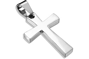 Bungsa Kreuz Anhänger Silber I Unisex Anhänger Kreuz Silberfarben aus 316L Edelstahl