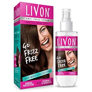 Livon Hair Serum for Women & Men| All Hair Types |Smooth, Frizz free & Glossy Hair | With Moroccan Argan Oil & Vitamin E | 100 ml