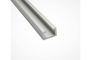 ALUTEC METALLBAU Aluminium C-Profil Silber 17x11mm | 1m | eloxiert | mit Bohrnut für M8 Schrauben | Führungsschiene für Frästisch, Anschlag & Schienensystem | 1 Stück