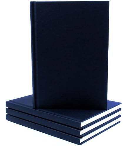 SEAWHITE Black Cloth Sketchbook A5 Orizzontale: Carta 140gsm Per Acquerello E Matita, Copertina Rigida