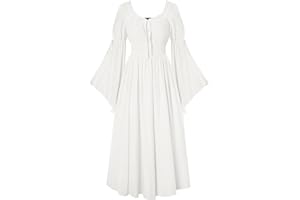 SCARLET DARKNESS Renaissance Dress for Women Medieval Peasant Long Bell Sleeve Dresses