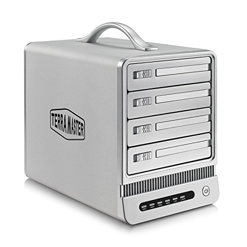 TerraMaster F4-NAS - Servidor (Marvell 1.6GHz, 512MB DDR3, 4X 3.5 SATA Espacios, Raid 0/1, Big, Gigabit, USB 2.0)