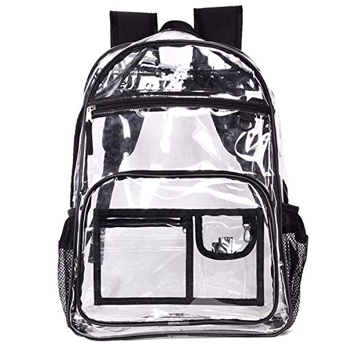 Preisvergleich Produktbild Guizen Klarer Rucksack Tragetasche Knapsack Studenten Backpack Transparent Rucksack Mode Durchsichtige Tasche mit Reißverschluss für Damen und Herren