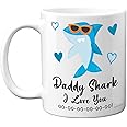 Daddy Birthday Mug - Daddy Shark - Daddy Birthday Gift from Daughter Son, Happy Birthday Dad, Baby Father's Day, Christmas Tea Coffee 11oz Ceramic Dishwasher Safe Mugs Cup for Dad Papa