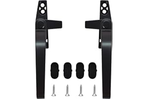 TOLENRE 2 Pcs Poignée de Fenêtre en Alliage d'aluminium, Universelle Poignées de Fenêtre Verrouillage de Remplacement Droite Gauche de Fenêtre avec Fixation à Vis pour Porte Fenêtre à Battants en Aluminium