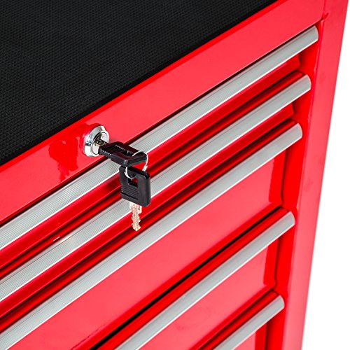 TecTake Werkzeugwagen Werkstattwagen | 7 verschließbare Schubfächer | Kugelgelagerte Gleitschienen | auf Rollen - 5