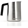 Subminimal FlowTip Milk Jug | Stovetop Milk Frothing, Foaming Pitcher for Premium Barista-Style Coffee at Home | Cappuccino & Latte Art Pouring Jug with Ergonomic Heat Resistant Handle | 450ml, Silver