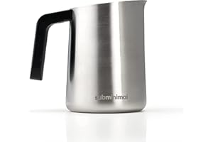 Subminimal FlowTip - Jarra de leche | Jarra espumante de leche para estufa para café de estilo barista premium en casa | Jarra de vertido para capuchino y café con leche con mango ergonómico