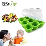 Baby Gefrierbehälter , Tinabless 10 Töpfe Babynahrung Aufbewahrung mit Silikondeckel Einfrieren von Babynahrung Babykost und als Behälter für Babybrei （Blau）