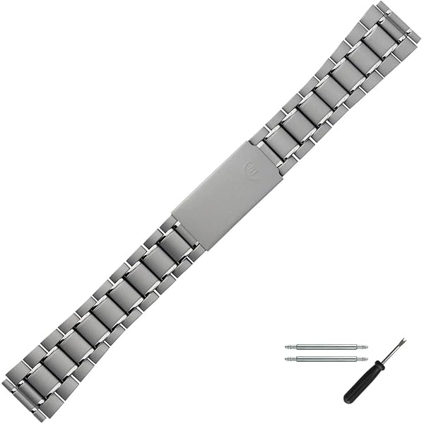Excellanc Edelstahl Mesh Uhrenarmband Mit Hakenverschluss - Breite 16-24 Mm, Länge Ca. 17,5-19 Cm
