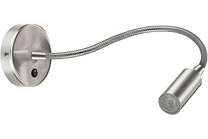 EXO lighting - Aplique de pared OLVAS níquel led 3W interior IP20. Flexo lector terminal cilindrico para cabezales de la cama o dormitorios.