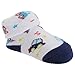 Baby Boys Car Design Bootie Socks With Gift Pouch (0-6 Months) (White/Navy/Light Blue)