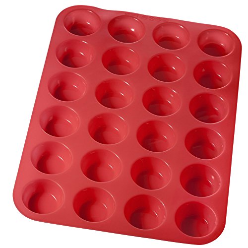 Muffinform 24er Silikon Muffin Backform Antihaftbeschichtet muffinförmchen für 24 Mini Muffins , Cupcakes ,Brownies , Kuchen , Pudding – 24 Mini MUFFIN FORM macht das Backen von Muffins nun einfacher und angenehmer! genießen Sie die Muffins mit Ihrer Familie! aus unsere Muffin Foermschen - 2