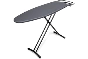 ‎DUWEE Duwee Deska do Prasowania z Wysuwaną Podstawką na Zelazko, Składana Deska do Prasowania z Odpornym na Ciepło Pokrowcem, Regulowana Wysokość, Kompaktowa, 36 x 111 cm, Czarna